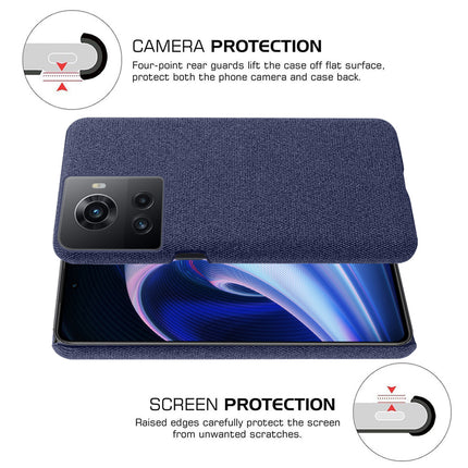 Mobizang Woven Soft Fabric Case for OnePlus 10R  Back Cover,  Shock Protection Slim Hard Anti Slip Back Cover (Blue)