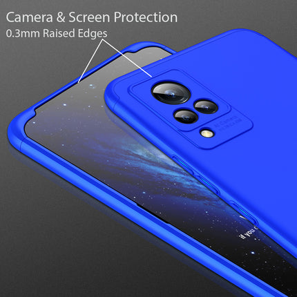 Double Dip Full 360 Protection Back Case Cover for Vivo V21 (Blue)