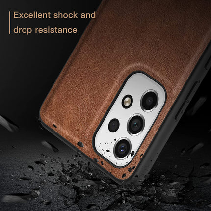 Tux Back Case for Samsung Galaxy A33 (5G), Slim Leather Case With Shockproof Back Cover (Brown)