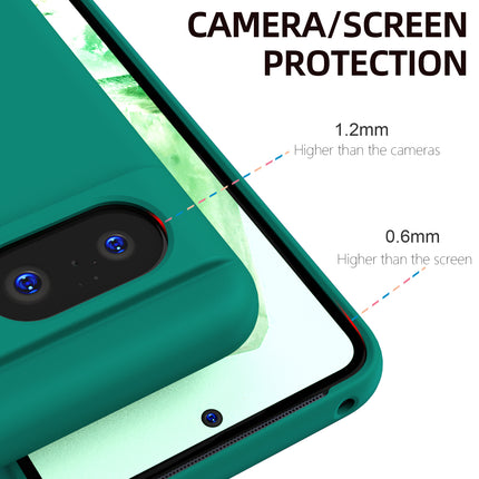 Mobizang Matte Protective Lens Flexible Back Cover for Google Pixel 8 | Slim Silicone with Soft Lining Shockproof Full Body Bumper Case (Green)