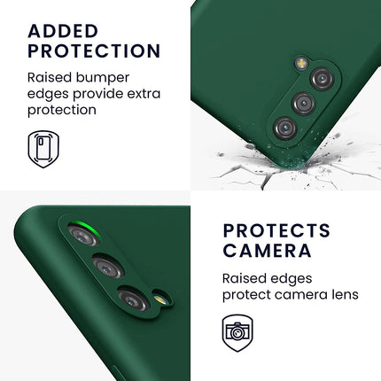 Matte Lens Protective Back Cover for OnePlus Nord CE (5G) / One Plus Nord CE (5G) , Slim Silicone with Soft Lining Shockproof Flexible Full Body Bumper Case (Green)