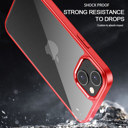 Hawkeye Clear Back Cover for Apple iPhone 13 (6.1 inch) , Camera Lens Protector Shockproof Slim Clear Case Cover (Red)
