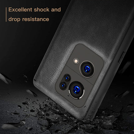 Tux Back Case For Oppo Reno 7 Pro (5G) , Slim Leather Case with Soft Edge Shockproof Back Cover (Black)