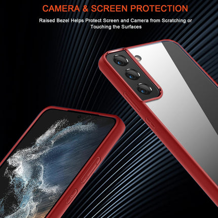 Hawkeye Clear Back Cover for Samsung Galaxy S22 Plus , Camera Lens Protector Shockproof Slim Clear Case Cover (Red)