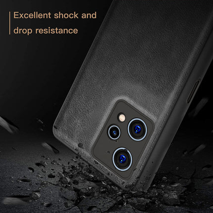 Tux Back Case for Realme 9 Pro Plus, Slim Leather Case with Soft Edge Shockproof Back Cover (Black)