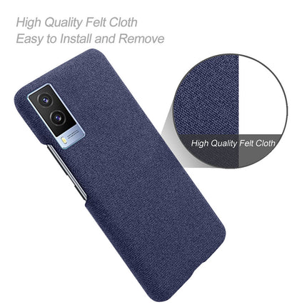 Woven Soft Fabric Case for Vivo V21E (5G)  Back Cover, Shock Protection Slim Hard Anti Slip Back Cover (Blue)