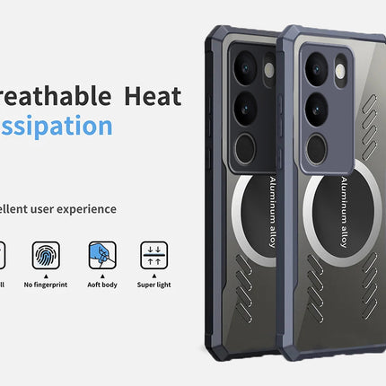 Mobizang Magnetic Heat Dissipation Gaming Back Cover For Vivo V29 / V29 PRO | Slim Shockproof Bumper Case (Black)