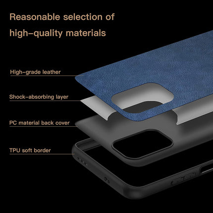 Tux Back Case for Xiaomi Redmi Note 10 /  Note 10S , Slim Leather Case with Soft Edge Shockproof Back Cover (Blue)