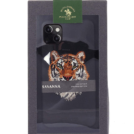 Santa Barbara Roar Series Luxury Leather Back Cover for Apple iPhone 13 , Black