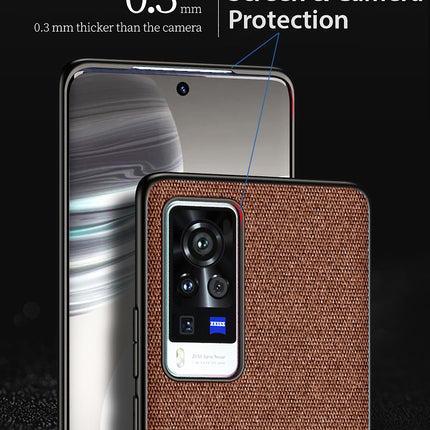 Soft Full Fabric Protective Shockproof Back Case Cover for Vivo X60 PRO (Full Brown)