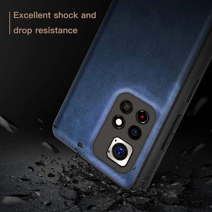 Tux Back Case For Redmi Note 11T (5G) , Slim Leather Case with Soft Edge Shockproof Back Cover (Blue)