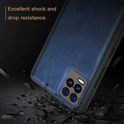 Tux Back Case For Realme 8 Pro / Realme 8 , Slim Leather Case with Soft Edge Shockproof Back Cover (Blue)