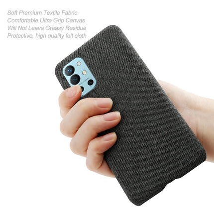 Woven Soft Fabric Case for OnePlus 9R / One Plus 9R Back Cover, Shock Protection Slim Hard Anti Slip Back Cover (Black)