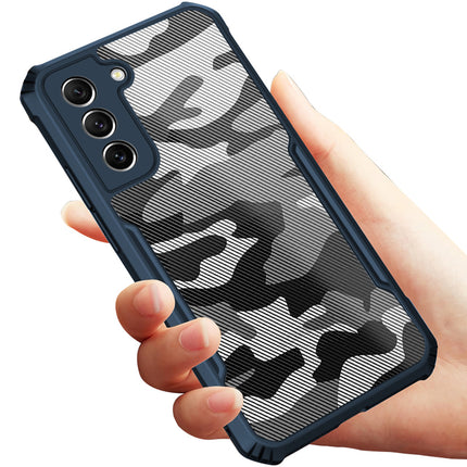 Beetle Camouflage for Samsung Galaxy S21 FE Back Case, [Military Grade] Shockproof Slim Hybrid Cover (Blue)