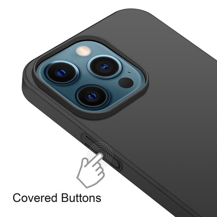 Silk Smooth Finish [Full Coverage] All Sides Protection Slim Back Case Cover for Apple iPhone 13 PRO MAX (6.7 inch) (Black)