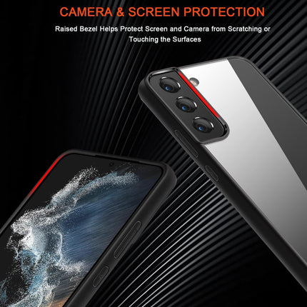 Hawkeye Clear Back Cover for Samsung Galaxy S22 Plus , Camera Lens Protector Shockproof Slim Clear Case Cover (Black)