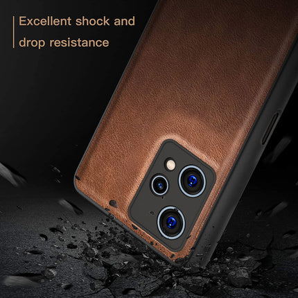 Tux Back Case for Realme 9 Pro, Slim Leather Case with Soft Edge Shockproof Back Cover (Brown)