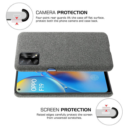 Woven Soft Fabric Case for Oppo F19 Back Cover, Shock Protection Slim Hard Anti Slip Back Cover (Grey)