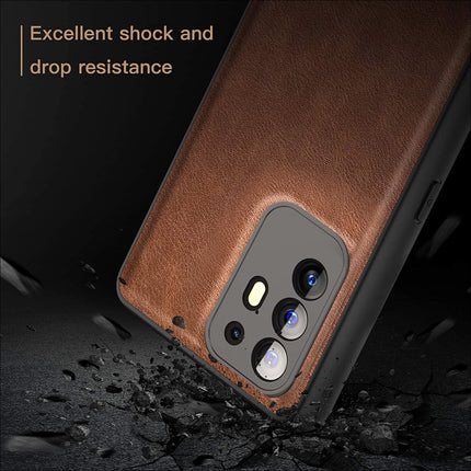 Tux Back Case for Oppo F19 Pro Plus, Slim Leather Case with Soft Edge Shockproof Back Cover (Brown)