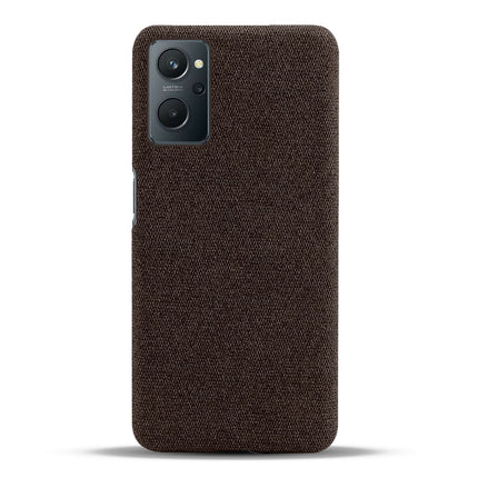 Woven Soft Fabric Case for Realme 9i Back Cover, Shock Protection Slim Hard Anti Slip Back Cover (Brown)