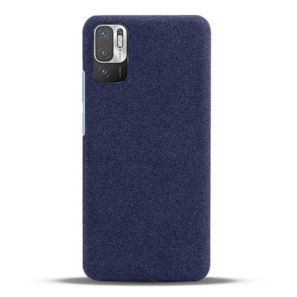 Woven Soft Fabric Case for Poco M3 Pro Back Cover, Shock Protection Slim Hard Anti Slip Back Cover (Blue)