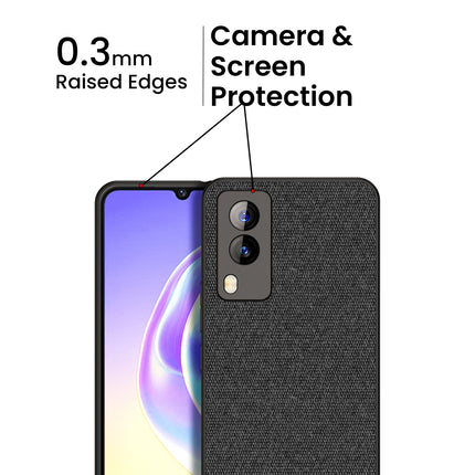 Soft Full Fabric Protective Back Case Cover for Vivo V21E (5G) (Black)