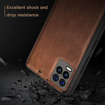 Tux Back Case For Realme 8 Pro / Realme 8 , Slim Leather Case with Soft Edge Shockproof Back Cover (Brown)