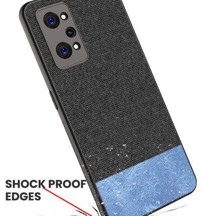 Soft Fabric & Leather Hybrid Protective Case Cover for Realme GT Neo 2 (Black,Blue)