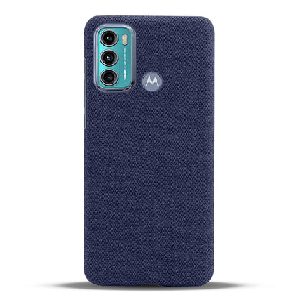 Woven Soft Fabric Case for Motorola Moto G60  Back Cover, Shock Protection Slim Hard Anti Slip Back Cover (Blue)