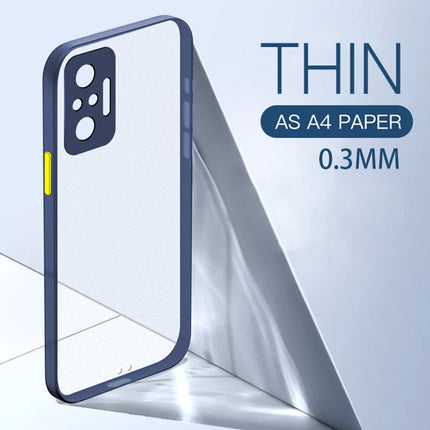 Paper Thin Back Cover For Xiaomi Redmi Note 10 Pro /  Note 10 Pro Max , Super Slim Matte Translucent Full Protection Back Case (Blue)