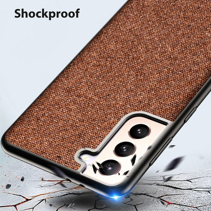 Soft Full Fabric Protective Shockproof Back Case Cover for Samsung Galaxy S21 + (Plus) (Full Brown)