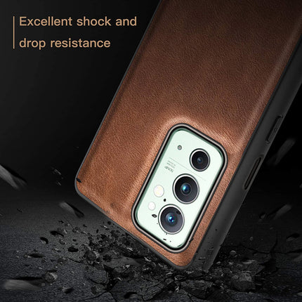 Tux Back Case for OnePlus 9RT / One Plus 9RT , Slim Leather Case with Soft Edge Shockproof Back Cover (Brown)