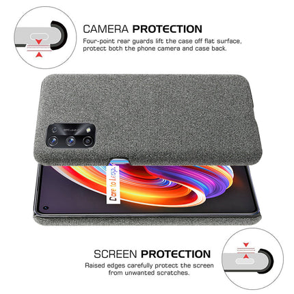 Woven Soft Fabric Case for Realme X7 Pro Back Cover, Shock Protection Slim Hard Anti Slip Back Cover (Grey)