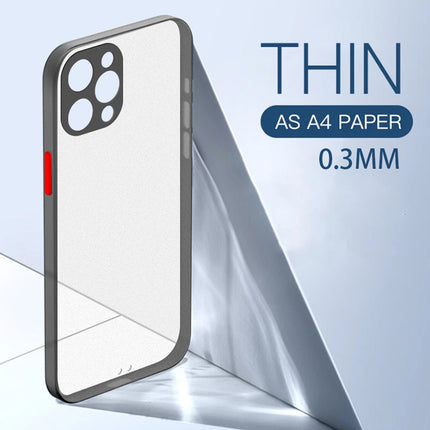Paper Thin Back Cover For Apple iPhone 12 Pro Max (6.7) , Super Slim Matte Translucent Full Protection Back Case (Black)