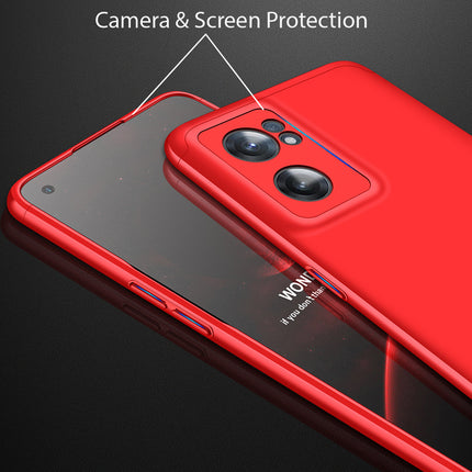 Double Dip Full 360 Protection Back Case Cover for OnePlus Nord CE 2 (Red)