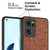 Soft Fabric & Leather Hybrid for Oppo Reno 7 (5G) Back Cover, Shockproof Protection Slim Hard Back Case (Brown)