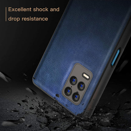 Tux Back Case For Realme 8 (5G) , Slim Leather Case with Soft Edge Shockproof Back Cover (Blue)
