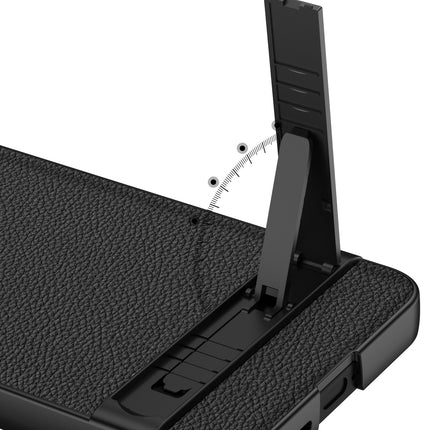 Mobizang Leather Ultra Thin Back Case for Samsung Galaxy S24 Plus Cover | with Inbuilt Stand Full Body Protection Back Cover (Black)