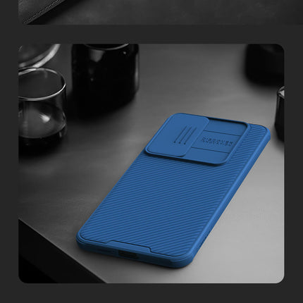 Mobizang Camshield Back Cover for Samsung Galaxy S24 | Inbuilt Slider Shockproof Lens Protection Case (Blue)