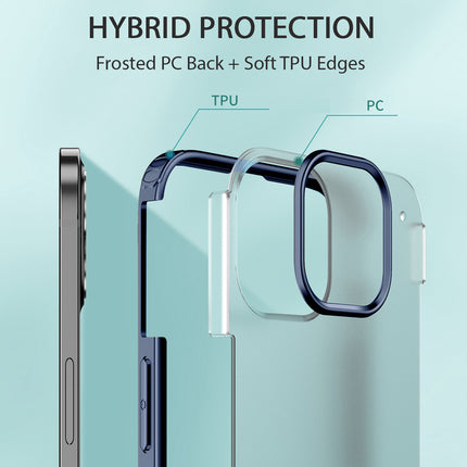 Shield Frosted Acrylic Back Shock Proof Case Cover for Apple iPhone 13 (6.1) (Blue)