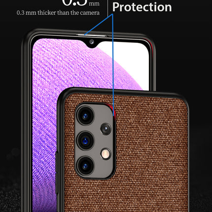 Soft Full Fabric Protective Shockproof Back Case Cover for Samsung Galaxy A32 (4G) (Full Brown)