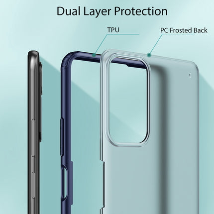Shield Frosted Acrylic Back Shock Proof Case Cover for Xiaomi 11i HyperCharge (Blue)