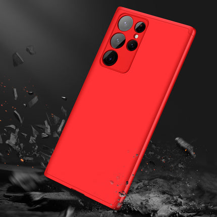 Double Dip Full 360 Protection Back Case Cover for Samsung Galaxy S22 Ultra (Red)