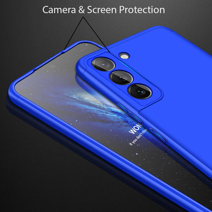 Double Dip Full 360 Protection Back Case Cover for Samsung Galaxy S22 (Blue)