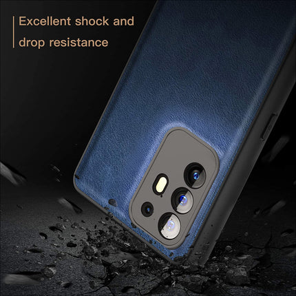 Tux Back Case for Oppo F19 Pro Plus, Slim Leather Case with Soft Edge Shockproof Back Cover (Blue)