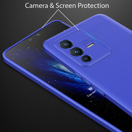Double Dip Full 360 Protection Back Case Cover for Vivo V23 PRO (5G) (Blue)