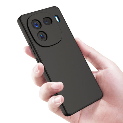 Mobizang Matte Protective Lens Flexible Back Cover for Iqoo 12 (5G) | Slim Silicone with Soft Lining Shockproof Full Body Bumper Case (Black)