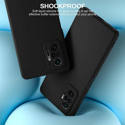 Matte Lens Protective Back Cover for Redmi Note 10 Pro / Note 10 pro Max , Slim Silicone with Soft Lining Shockproof Flexible Full Body Bumper Case (Black)