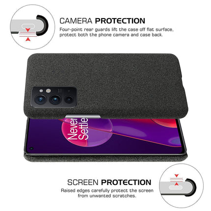 Woven Soft Fabric Case for OnePlus 9RT Back Cover, Shock Protection Slim Hard Anti Slip Back Cover (Black)