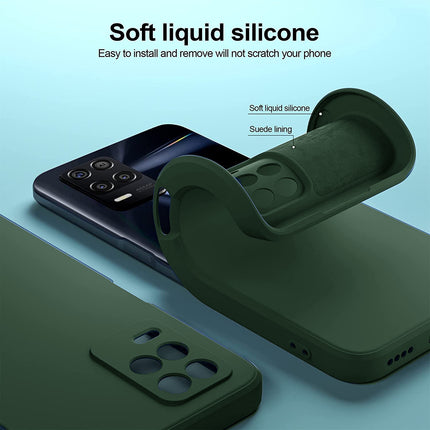 Matte Lens Protective Back Cover for Realme 8 (5G) , Slim Silicone with Soft Lining Shockproof Flexible Full Body Bumper Case , Green